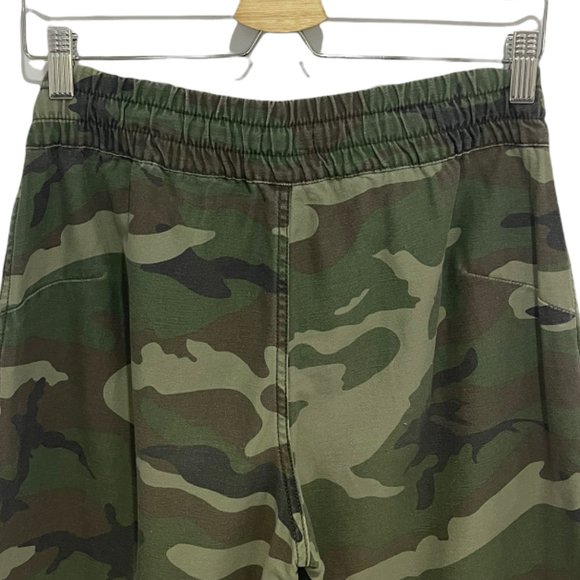 TNA Alix High Waisted Elastic Cuff Camo Print Ankle Jogger Pants Green Small EUC - Picture 5 of 11